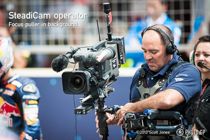 Steadicam operator and focus puller on grid Austin CotA