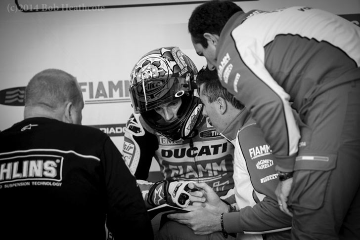 Bob Heathcote at Laguna Seca, Chaz Davies