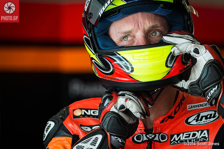 Colin Edwards CotA pit lane 2014