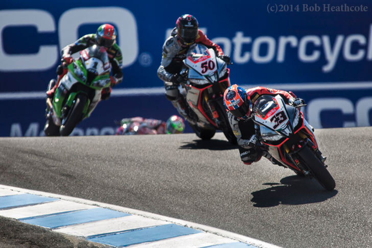Bob Heathcote at Laguna Seca,  Marco Melandri