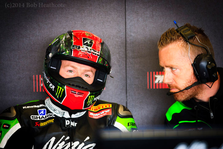 Bob Heathcote at Laguna Seca, Tom Sykes in Box