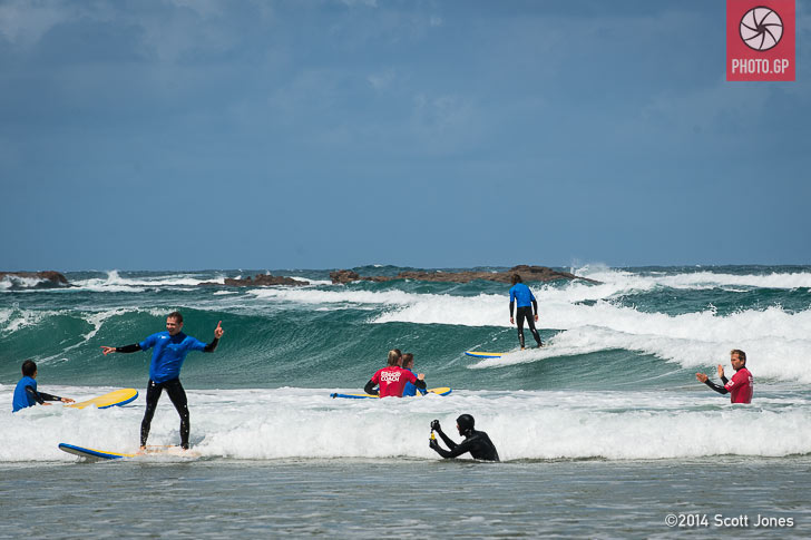 Stefan Bradl surfs at Phillip Island