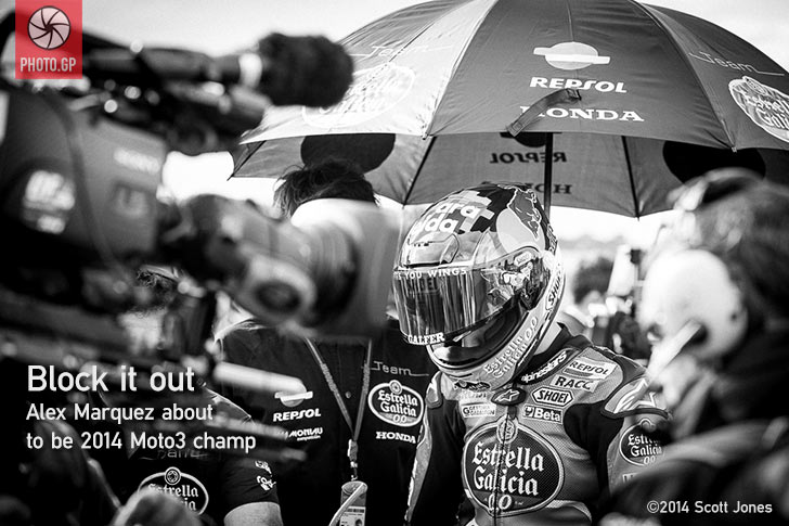 Alex Marquez on grid at Valencia 2014