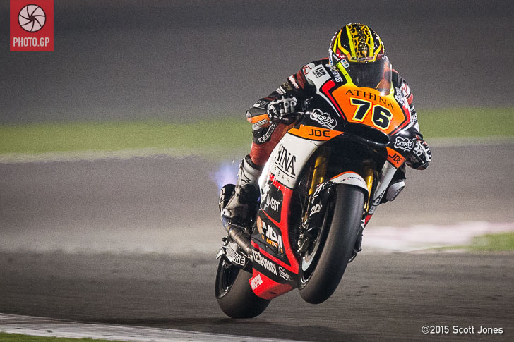 Loris Baz Yamaha motorcycle exhaust flames