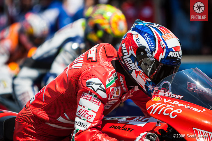 Casey Stoner grid Laguna Seca 2008