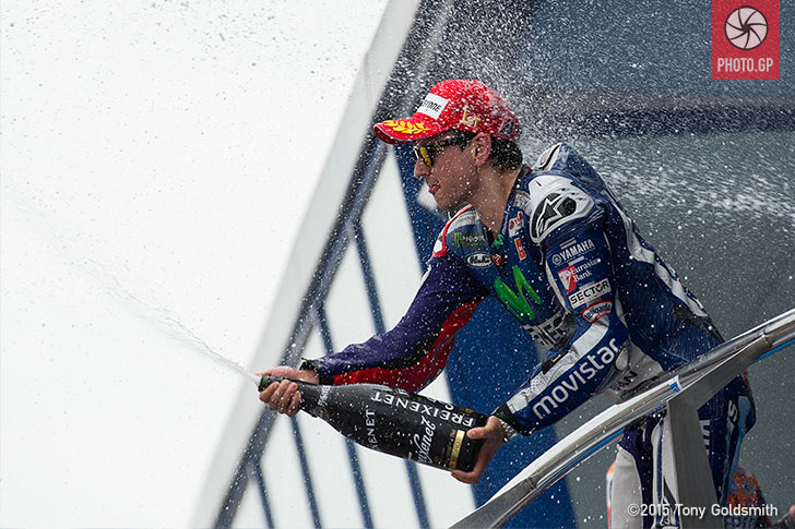 Jorge Lorenzo Jerez 2015 podium Tony Goldsmith