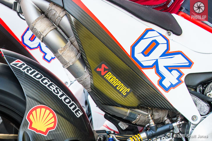 Ducati GP15 exhaust wrapped