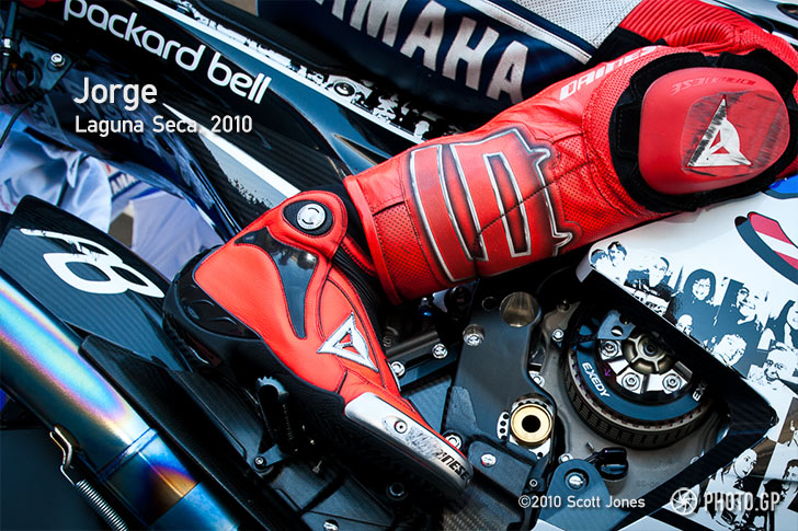 Jorge Lorenzo in pit lane at Laguna Seca