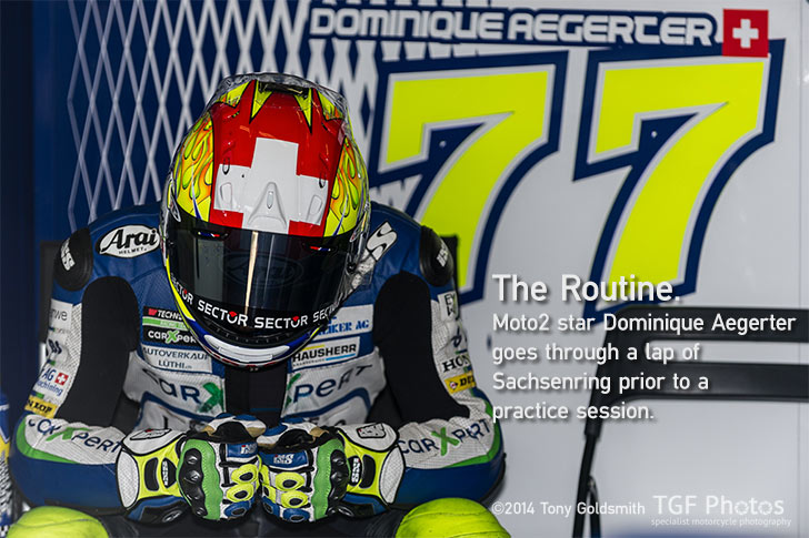Dominique Aegerter pit box Sachsenring 2014