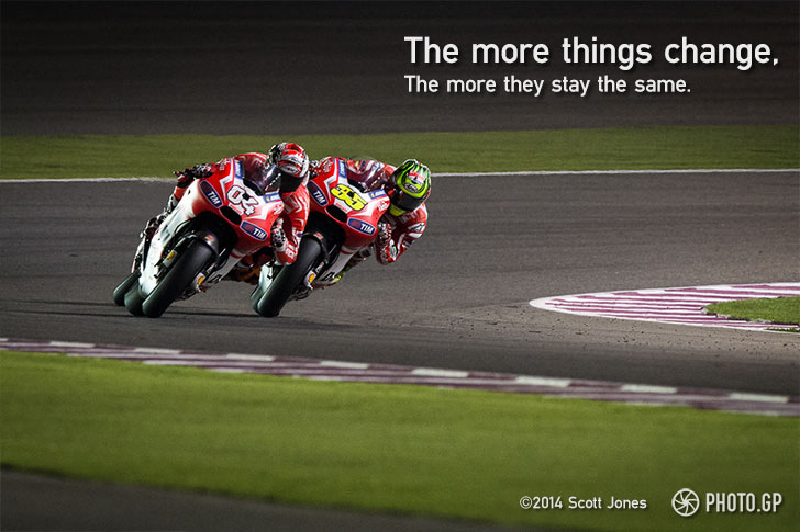 Andrea Dovizioso and Cal Crutchlow at Losail 2014
