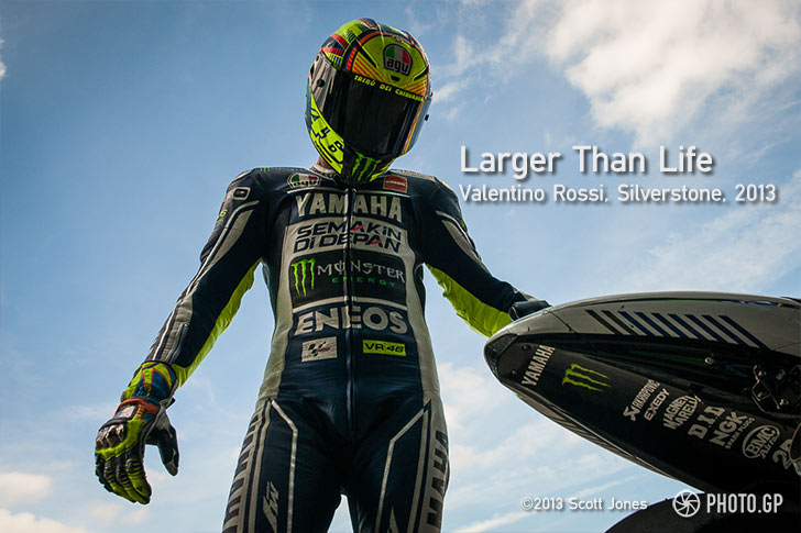 Valentino Rossi in pit lane at Silverstone 2013
