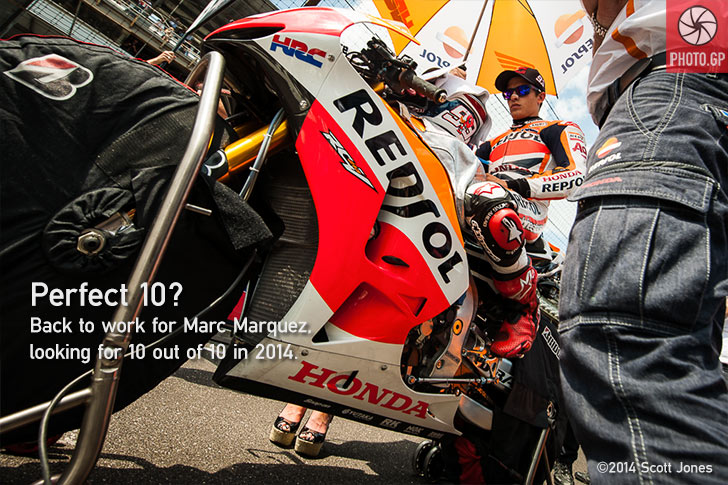 Marc Marquez on the grid at Indy 2013