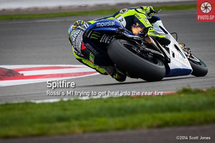 Valentino Rossi Yamaha M1 fire