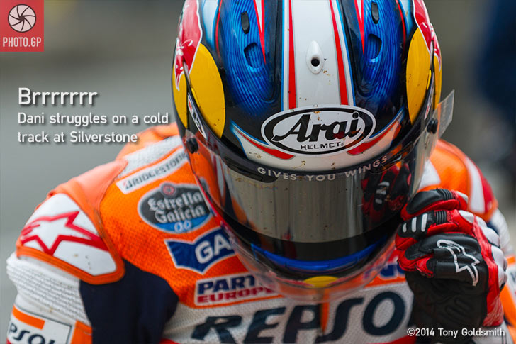 Dani Pedrosa at Silverstone pit lane