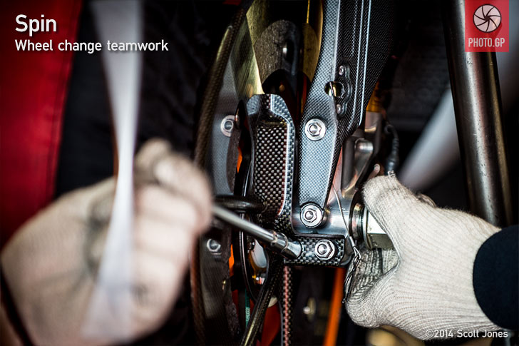 Repsol Honda Brembo wheel change