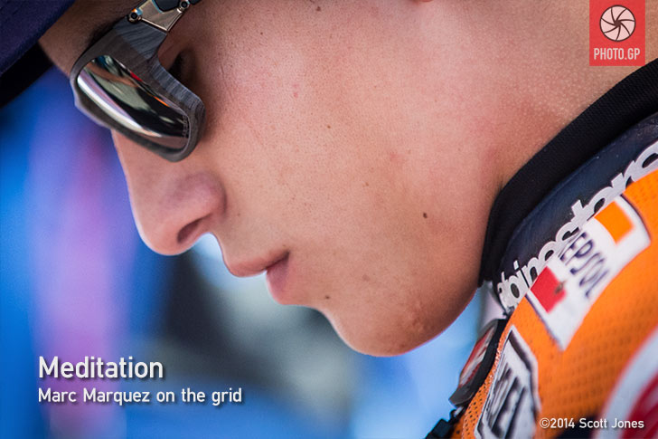 Marc Marquez on grid at Le Mans 2014