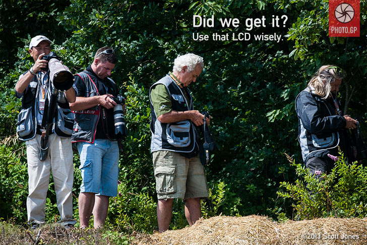 Photography Tips - photographers review images on DSLR LCD