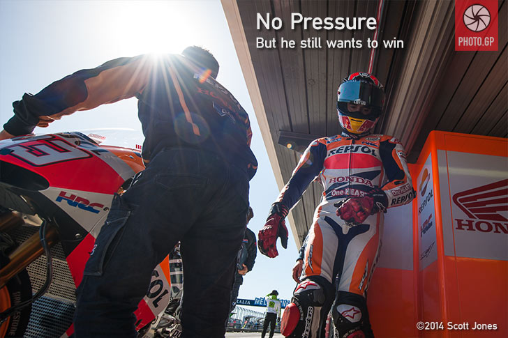 Marc Marquez in pit lane at Phillip Island