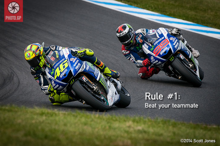 Valentino Rossi and Jorge Lorenzo at Phillip Island Yamaha