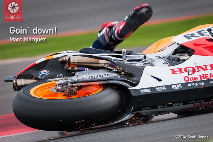 Marc Marquez crash silverstone 2014 honda