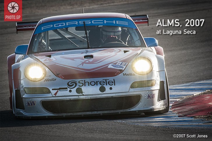 ALMS Flying Lizard Porsche ALMS Laguna Seca 2007 Johannes Van Overbeek