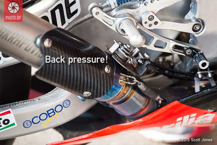 Aprilia motogp bike exhaust gate