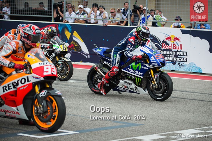 Jorge Lorenzo false start CotA 2014 Yamaha