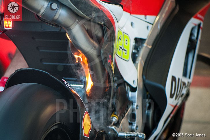 Ducati GP15 on fire